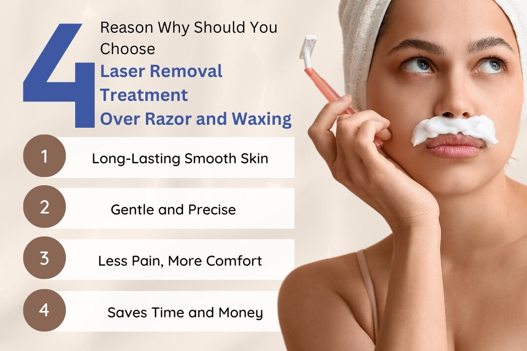 Reasons why should you choose laser removal treatment over razor and waxing